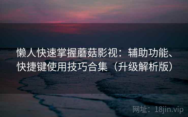 懒人快速掌握蘑菇影视:辅助功能、快捷键使用技巧合集(升级解析版)