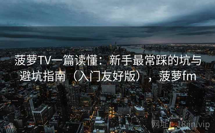 菠萝TV一篇读懂:新手最常踩的坑与避坑指南(入门友好版),菠萝fm