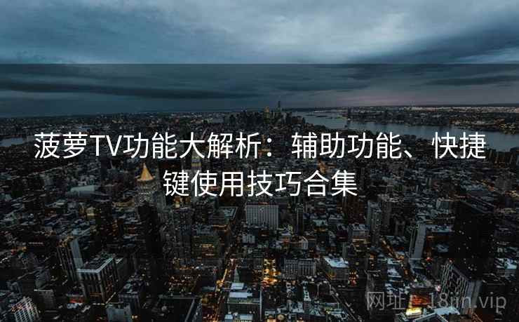 菠萝TV功能大解析：辅助功能、快捷键使用技巧合集  第1张