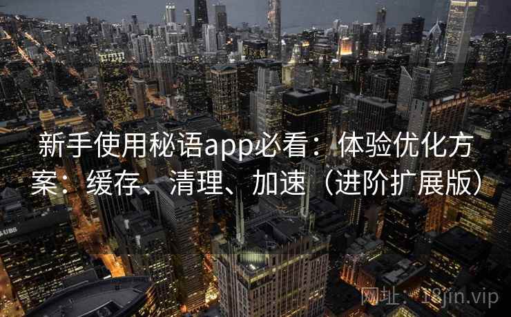 新手使用秘语app必看：体验优化方案：缓存、清理、加速（进阶扩展版）