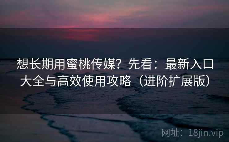 想长期用蜜桃传媒？先看：最新入口大全与高效使用攻略（进阶扩展版）  第2张
