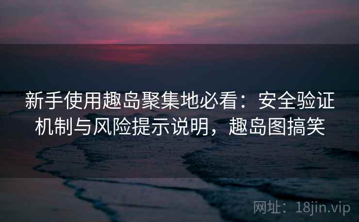 新手使用趣岛聚集地必看：安全验证机制与风险提示说明，趣岛图搞笑
