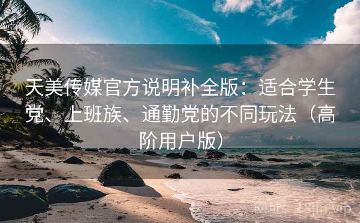 天美传媒官方说明补全版：适合学生党、上班族、通勤党的不同玩法（高阶用户版）  第2张
