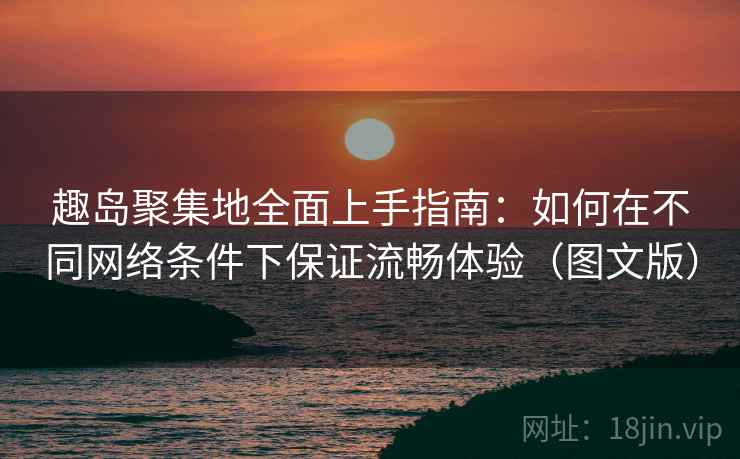 趣岛聚集地全面上手指南：如何在不同网络条件下保证流畅体验（图文版）