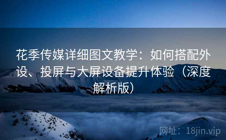 花季传媒详细图文教学：如何搭配外设、投屏与大屏设备提升体验（深度解析版）  第1张